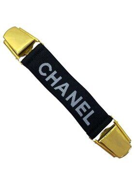 Chanel Armband Clip Accessory Small Logo Rubber GP Black